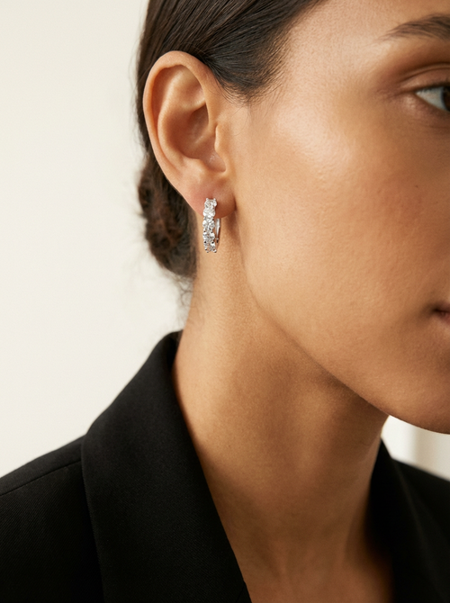 Moissanite Hoop Oorbellen