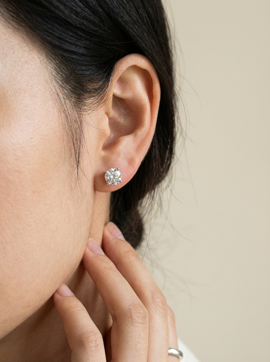 Moissanite stud oorbellen