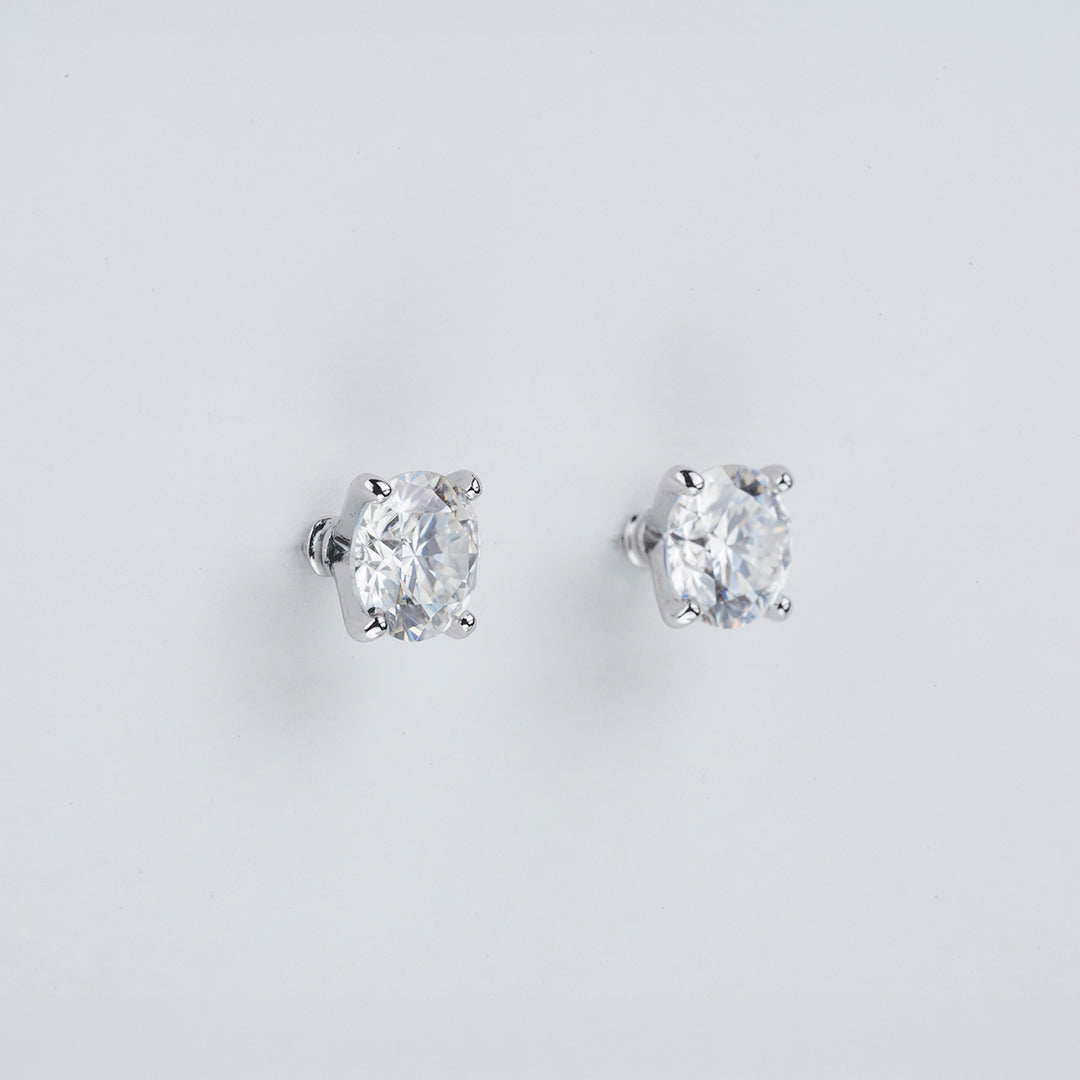Moissanite stud oorbellen