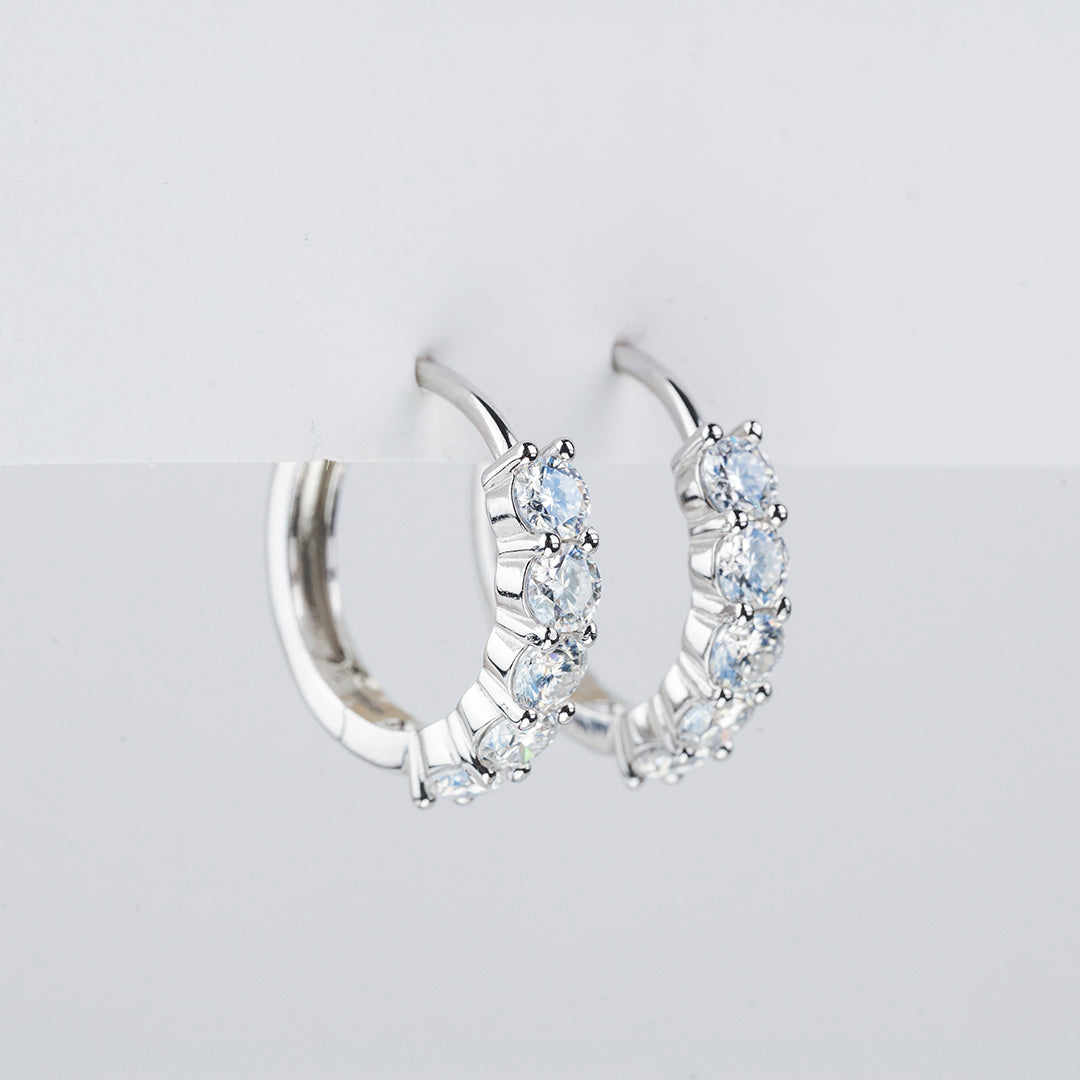 Moissanite Hoop Oorbellen