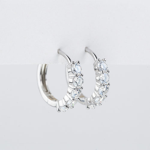Moissanite hoop oorbellen in 925 sterling zilver