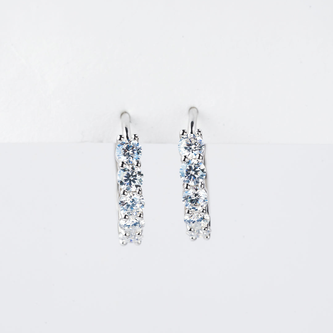 Moissanite Hoop Oorbellen