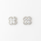 J&Y Foglia Moissanite stud earrings featuring leaf-shaped design with sparkling moissanite gemstones.