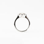 J&Y Foglia Moissanite Ring in sterling silver with polished finish, showcasing a delicate leaf-inspired design.