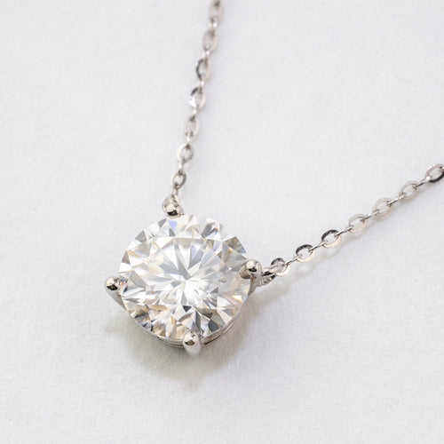 Moissanite solitaire ketting van 2 ct in 925 sterling zilver